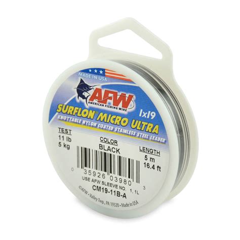 Afw Surflon Micro Ultra Nylon Coated 1x19 Stainless Steel Leader Wire