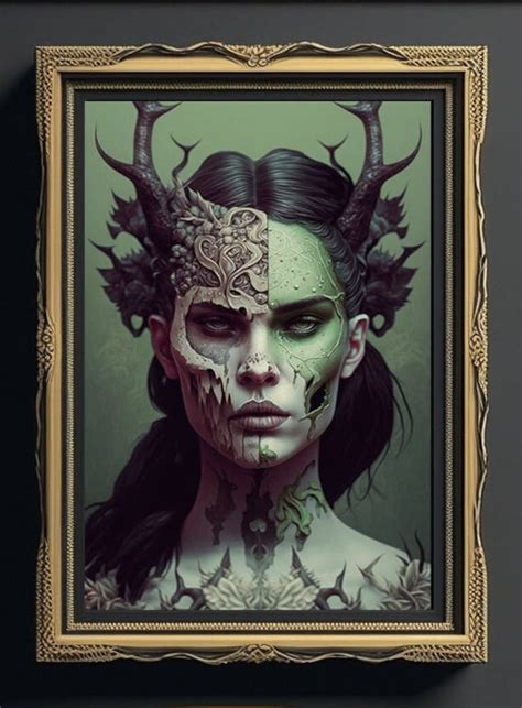 Hel Norse Goddess Of The Underworld Wall Art Dark Goddess Etsy