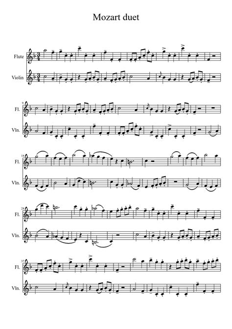 Violin And Flute Duet Sheet Music Download Free In Pdf Or Midi