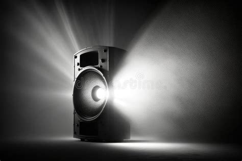 Audio Speaker On Stage With Spotlight Illuminating The Scene Stock