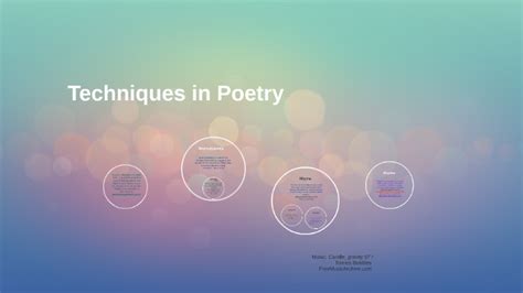 Techniques In Poetry By Sue Emm