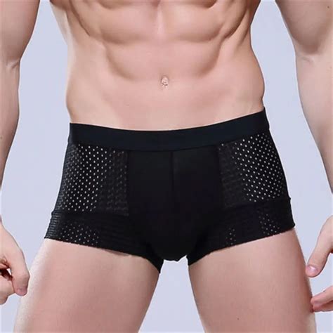 1 Pc Seamless Boxer Ultra Thin Short Sexy Mens Underwear Ice Silk Soft Underpants Shorts