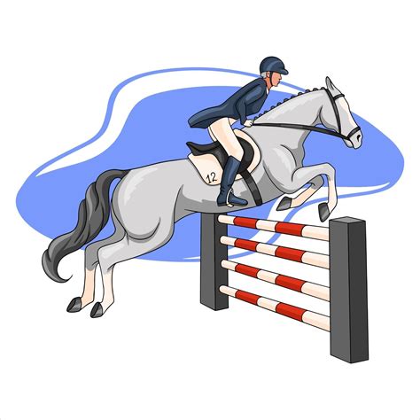 équitation, femme, équitation, a, cheval, sur, a, obstacle, dans
