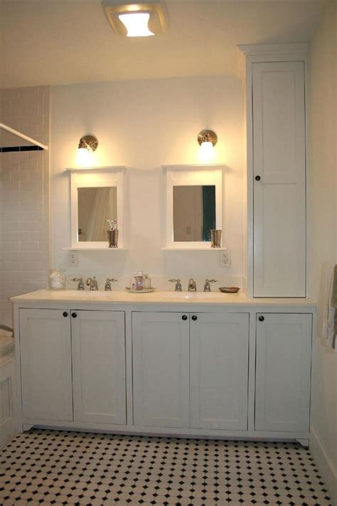 Find traditional double sink bathroom vanity. Bathroom Vanities With Linen Tower Artasgift throughout ...