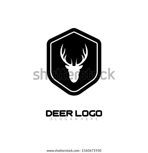 Simple Deer Logo Design Vector เวกเตอร์สต็อก ปลอดค่าลิขสิทธิ์