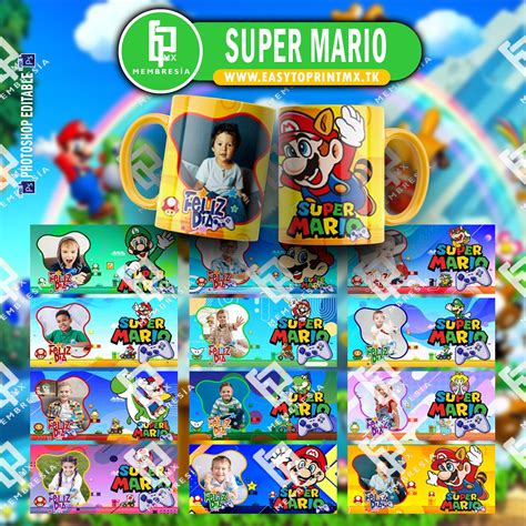 12 Super Mario Bros Mug Desing Template Png Psd Automatic Etsy México