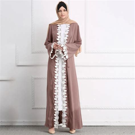 Muslim Women Islamic Clothing Splicing Long Coat Middle East Long Dress