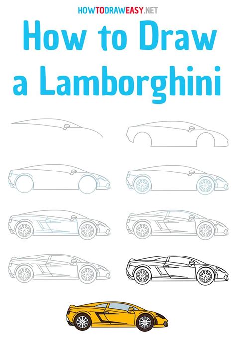 How To Draw A Lamborghini Step By Step Draw Simple Car Drawing Drawings