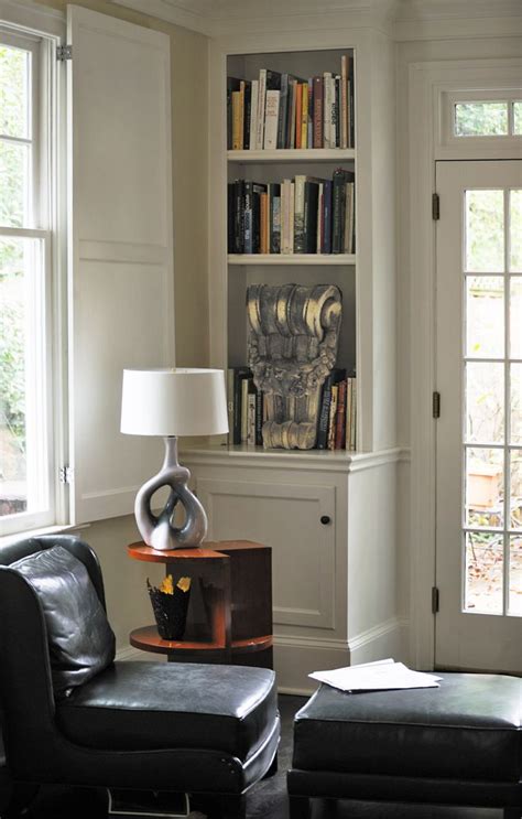 How about shook case that extends floor to ceiling by the top of the stairs then though the doorway nd. Floor To Ceiling Built In Bookcase Plans - WoodWorking ...