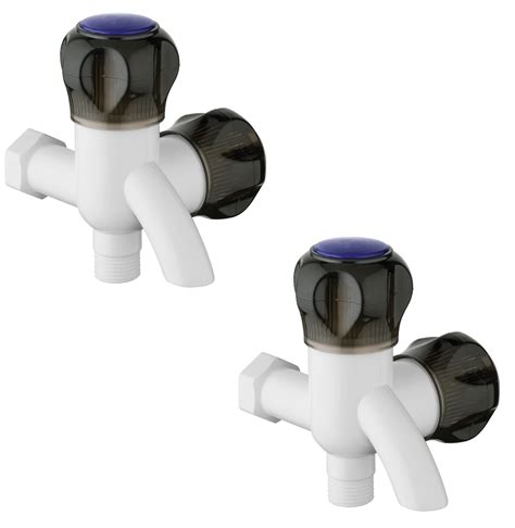 Buy Pack Of Axtry Abs Plastic Water Tap Two Way Tap Bathroom Way Bib Cock In Plastic Bib