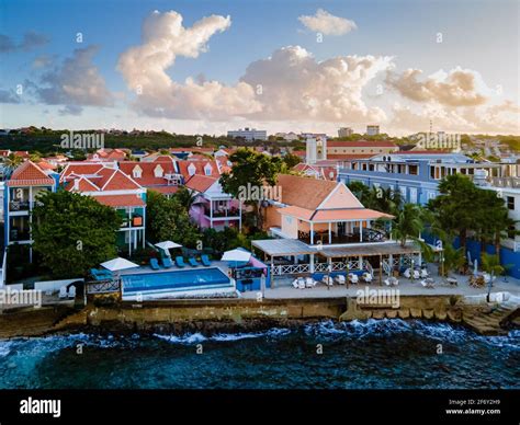 curacao netherlands antilles view of colorful buildings of downtown willemstad curacao