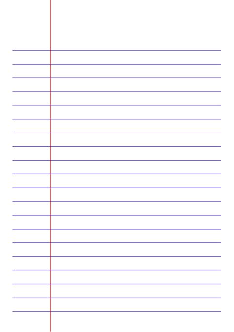A Blank Lined Paper With Red Lines On The Top And Bottom In Two