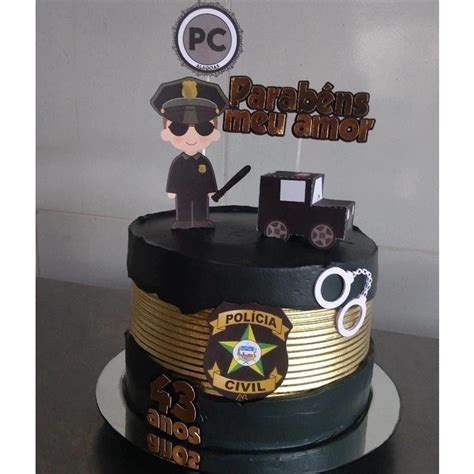 Topo De Bolo Policia Topper De Bolo Policial Shopee Brasil