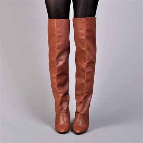 vintage brown leather over the knee boots us 6 uk 3 5
