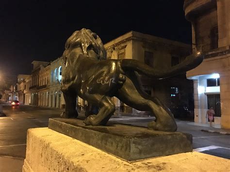 Famous Bronze Lions That Guard Either End Of The Prado Cuba People