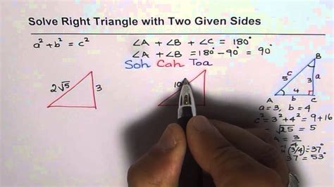 Input two elements of a right triangle use letter r to input square root. How to Solve Right Triangle With Two Given Sides - YouTube
