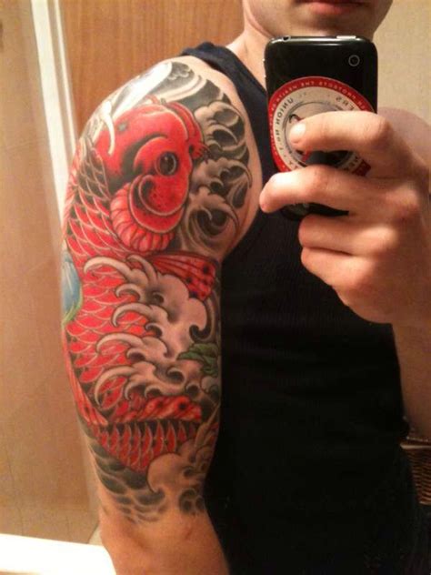 The koi dragon tattoo is one of the most beautiful and deeply symbolic tattoos that you can think of. Koi tattoo | Sleeve tattoos, Half sleeve tattoos designs ...