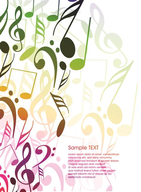 Music Notes Background Vector At Collection Of Music