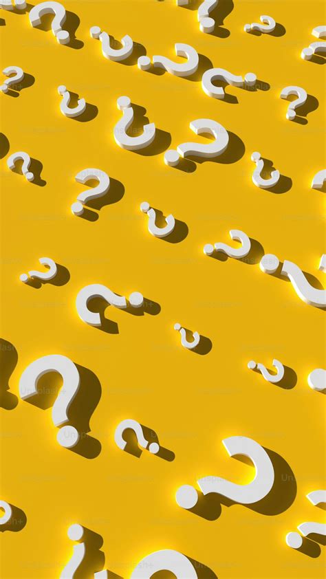 A Lot Of Question Marks On A Yellow Surface Photo Question Image On