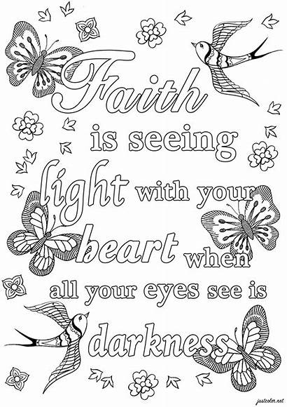 Quotes Faith Coloring Pages Adult Printable Darkness