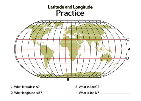 World Map Latitude Latitude And Longitude Lines Map Worksheets