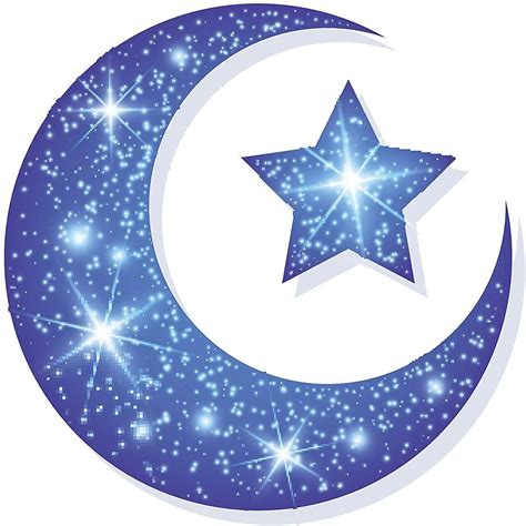 Moon and Star with Wintery Night Sky Pattern Vinyl Decal | Etsy