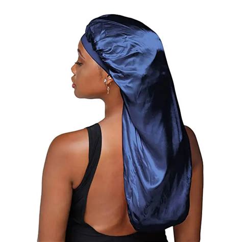 Custom Shop Name Silk Satin Bonnetluxury Customized Brand Long Virgin