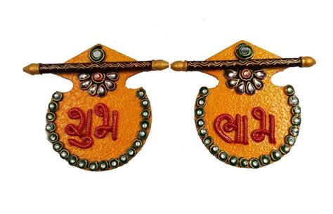 Diwali T Pooja Decorative Wooden Shubh Labh Hanging Etsy