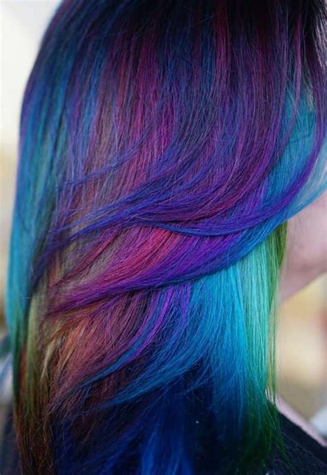 Blue Mixed Multi Dyedhair Inspiration Hairspiration Alix