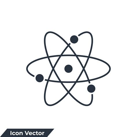 Physics Icon Logo Vector Illustration Quantum Atom Symbol Template For