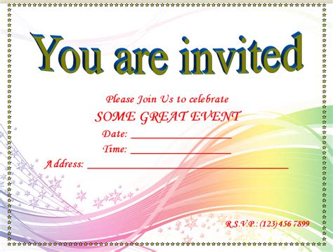 Blank Invitation Templates Free Printable