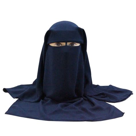 Muslim Face Veil Islamic 3 Layers Niqab Burqa Bonnet Hijab Cap Headwear