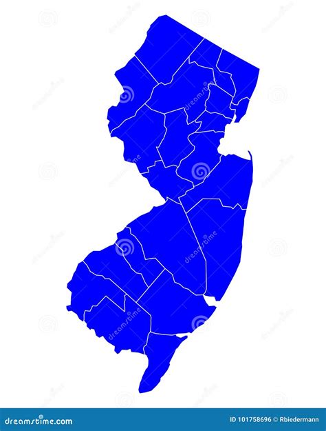 Mapa de New Jersey ilustración del vector Ilustración de estado