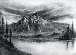 Mountain | Chaorcoal + colored pencil drawings | Pinterest | Colored