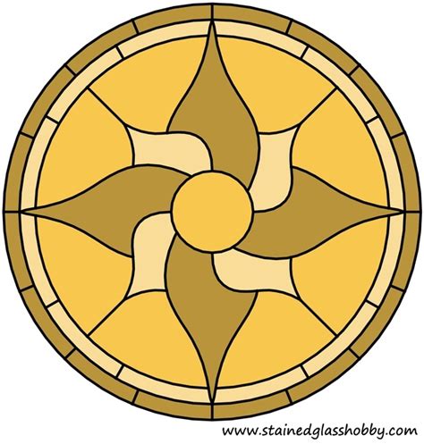 Floral designs are inevitably popular with stained glass workers. Free pattern. Floral round panel variation