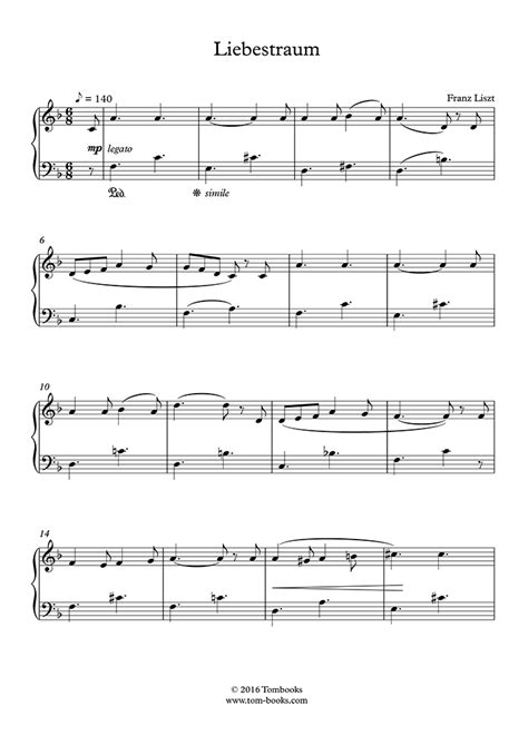 If the streamer was to play with them? Piano Sheet Music Liebestraum No. 3 (Dream of Love, Very ...
