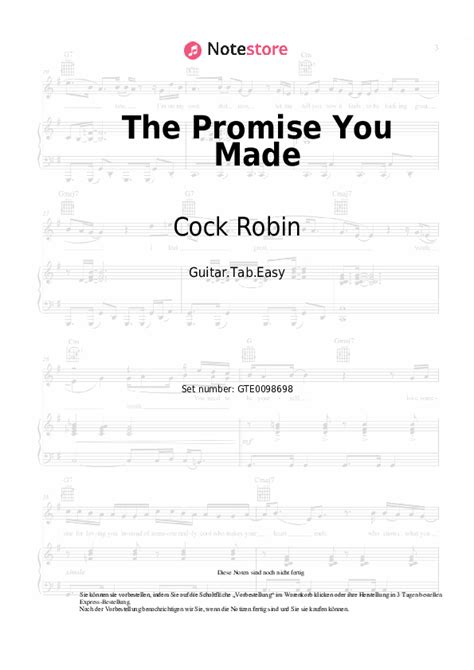Cock Robin The Promise You Made Noten Für Gitarren Downloaden Für