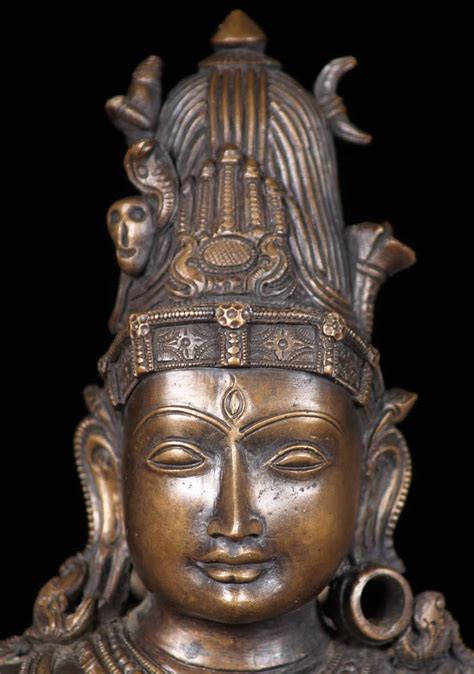 Sold Bronze Shiva Parvati On Mnt Kailash 18 Lotus Sculpture Bronze