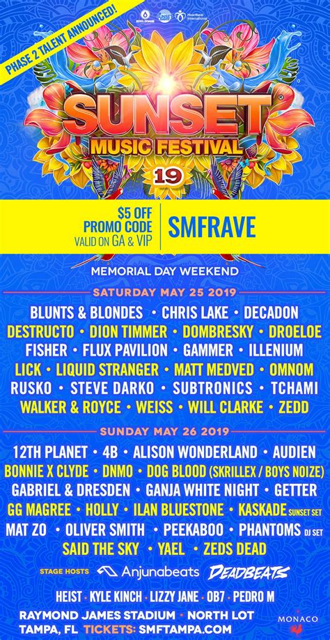 Las damas contributes 100% of the profits from the sunset. Official Sunset Music Festival 2019 Lineup, phase 2 ...