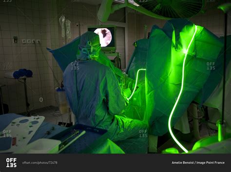 Treatment Of Benign Prostatic Hypertrophy By Green Light Laser Stock Photo OFFSET