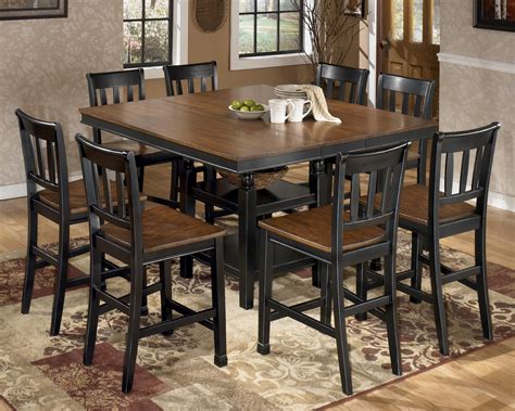 Owingsville 9 Piece Square Counter Extension Table Set By Signature