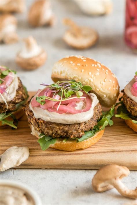 Mushroom Veggie Burgers Vegan Gluten Free From My Bowl