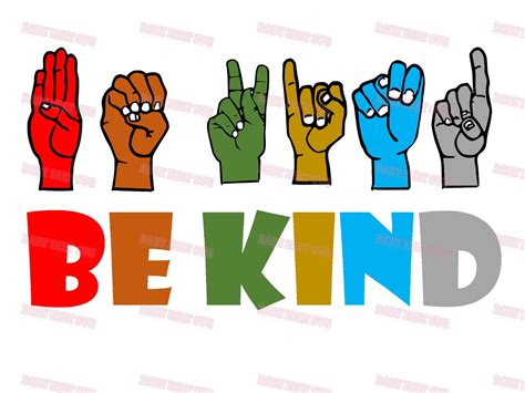 Be Kind Sign Language Svg In A World Where You Can Be Etsy