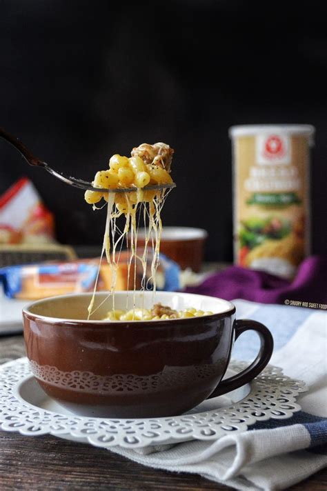 Add the milk, cheese, salt, and pepper, then stir. Instant Microwave Mac & Cheese in a Mug - Savory&SweetFood