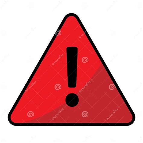 Red Isolated Warning Sign With Exclamation Sign Vector Illustration