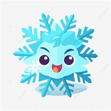Cute Snowflake Clipart Cute Blue Snowflake Character Vector