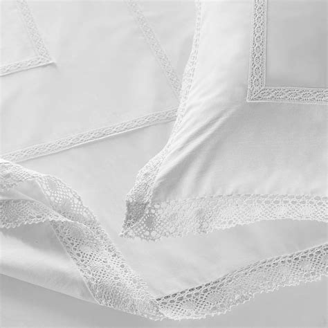 Marcella White Lace Cotton Pillowcase By Marquis And Dawe