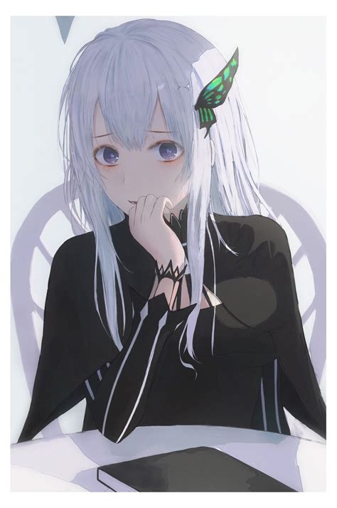 404635 anime anime girl long hair white hair emilia re zero re zero kara hajimeru
