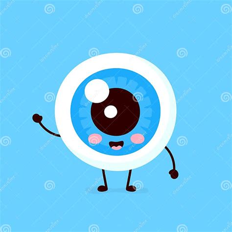 Cute Healthy Happy Human Eyeball Stock Vector Illustration Of Care