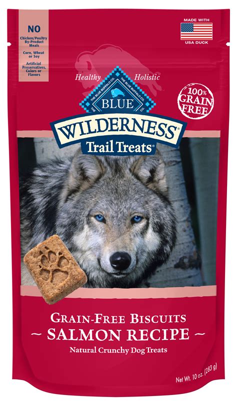 We've always been a fan of healthy dog diets, and blue wilderness makes some of the very best available. Blue Buffalo Wilderness Trail Treats Salmon Recipe Grain ...